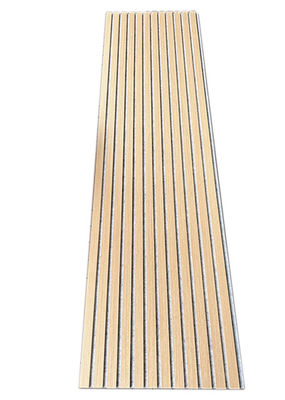 Natuurlijke eiken akustische slaten houten wandpanelen lichtgrijze felt natuurlijk hout